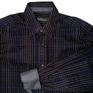 BUGATCHI UOMO ☆ Long Sleeve Button Front Shirt ☆ Contrasting Cuffs